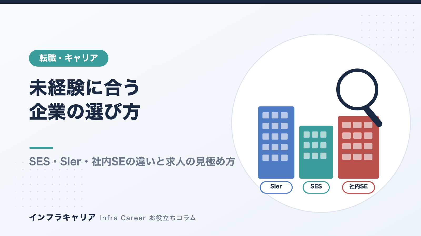 インフラエンジニア未経験におすすめの企業は？SES・SIerの違いと求人の選び方