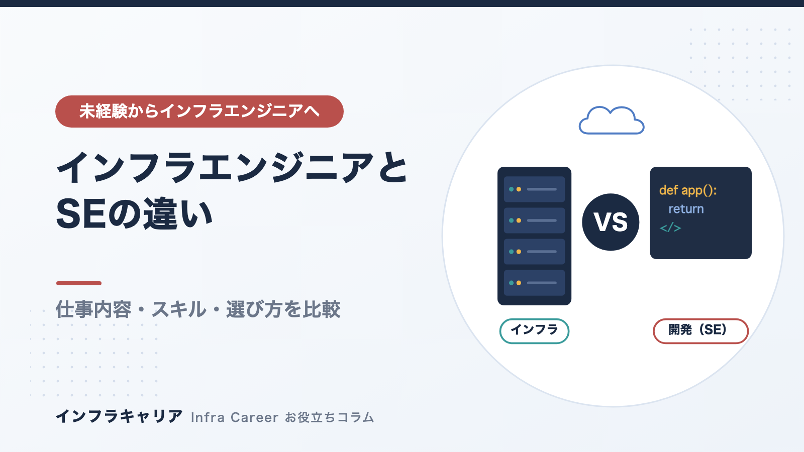 インフラエンジニアとシステムエンジニアの違いとは？仕事内容・働き方・選び方を比較